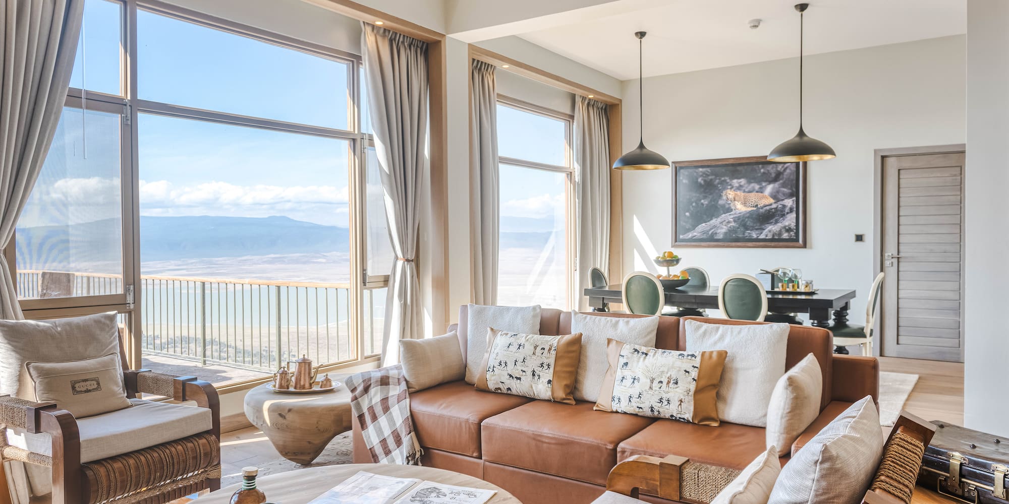 a living room with a couch and a table