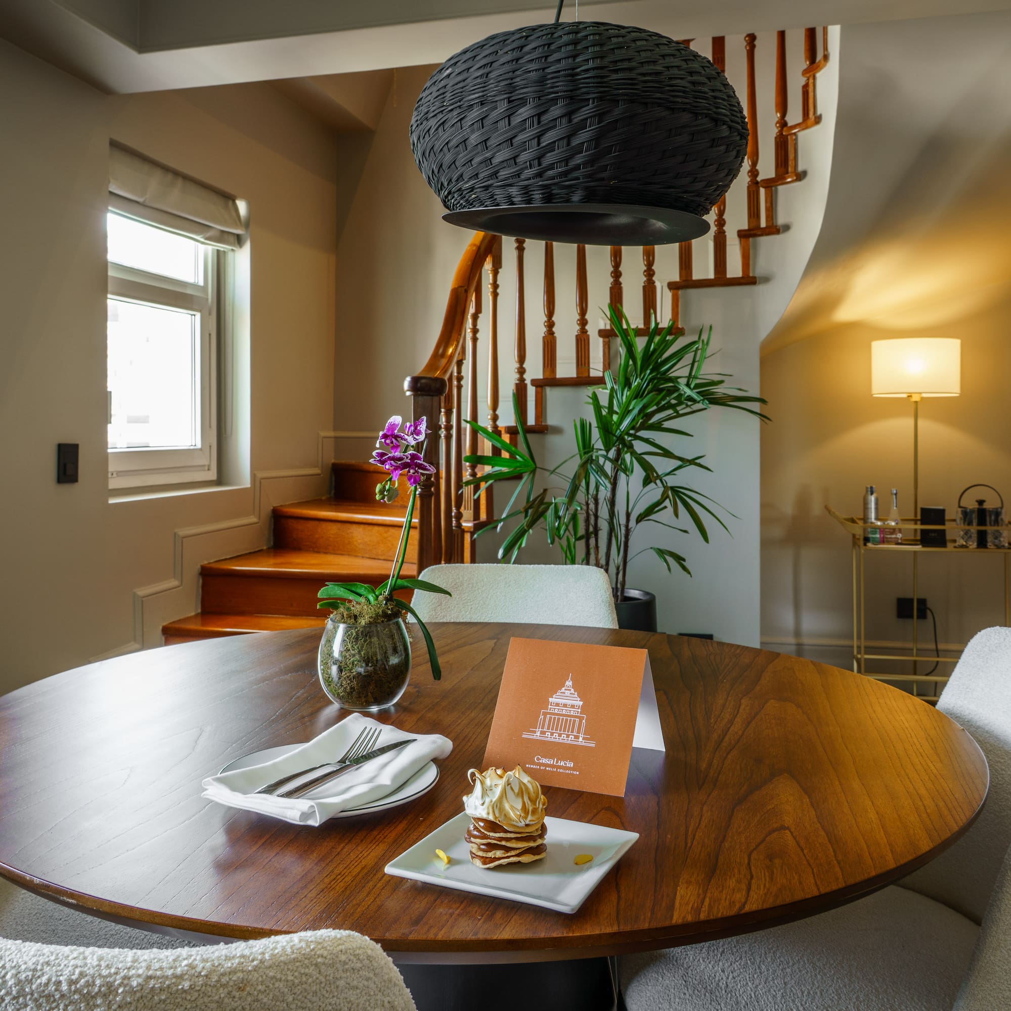 a table with a plate of food on it