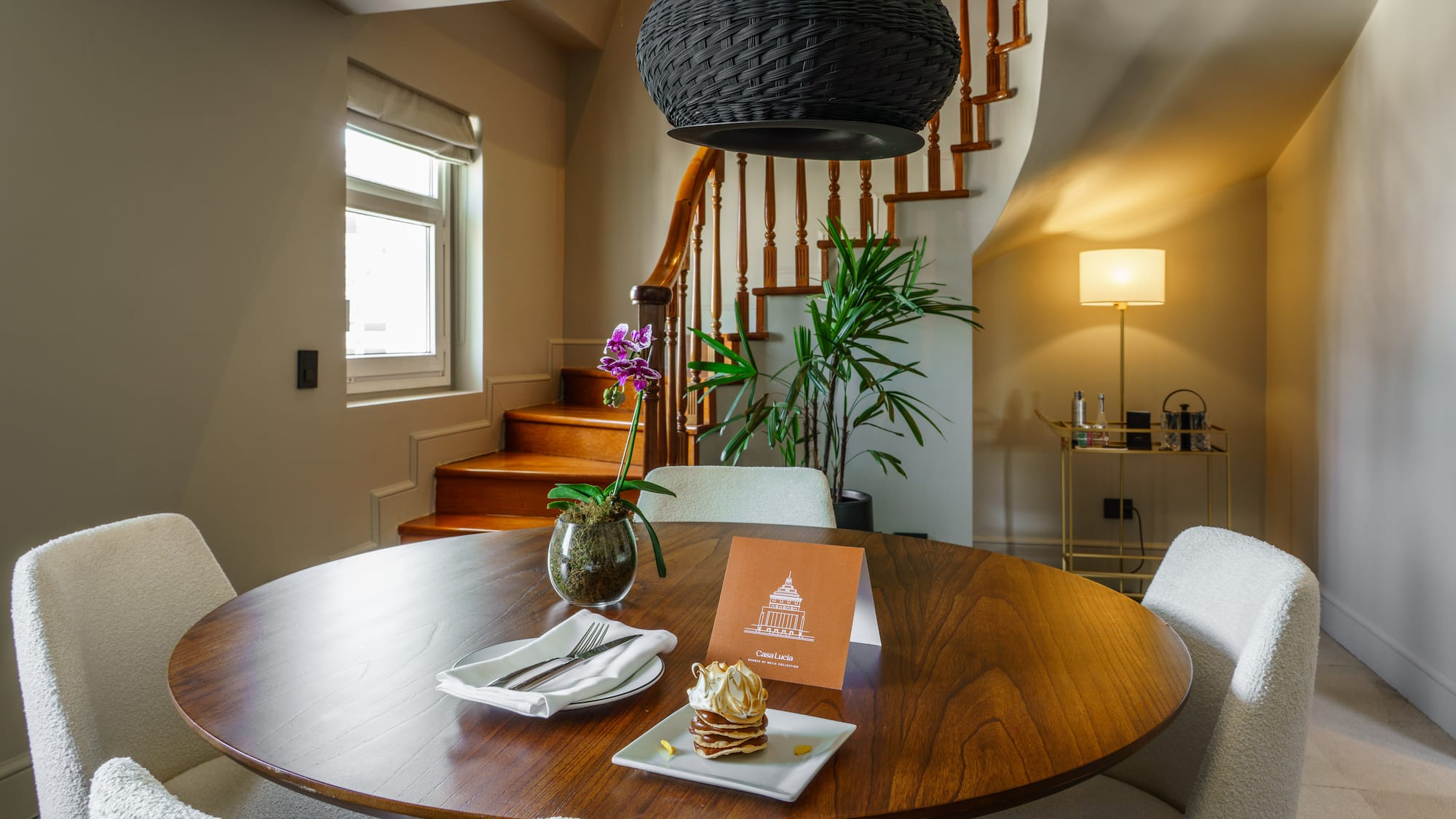 a table with a plate of food on it