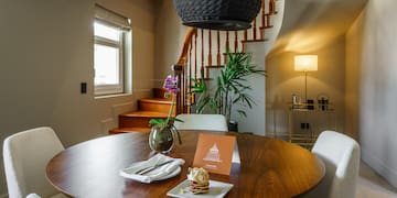 a table with a plate of food on it