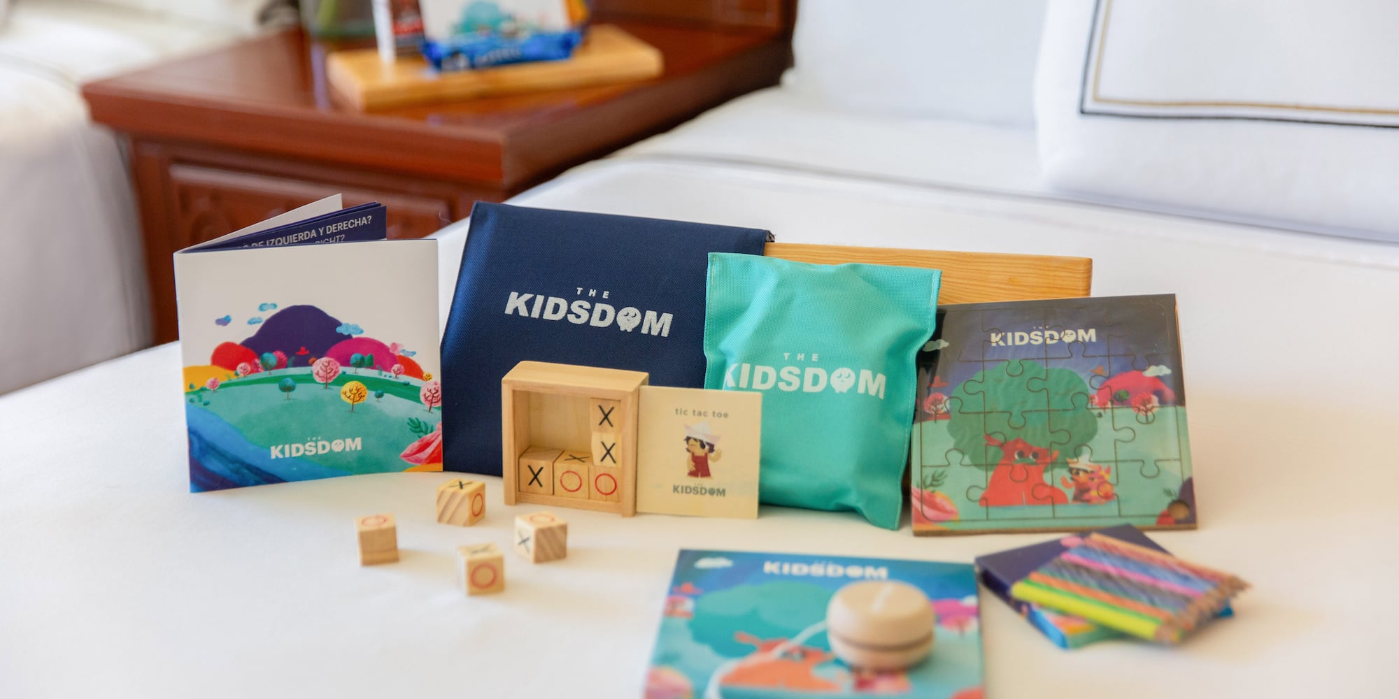 a group of books and games on a table