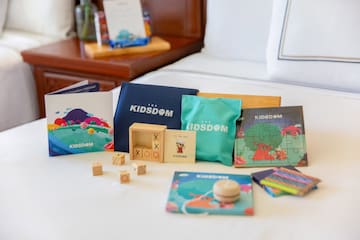 a group of books and games on a table