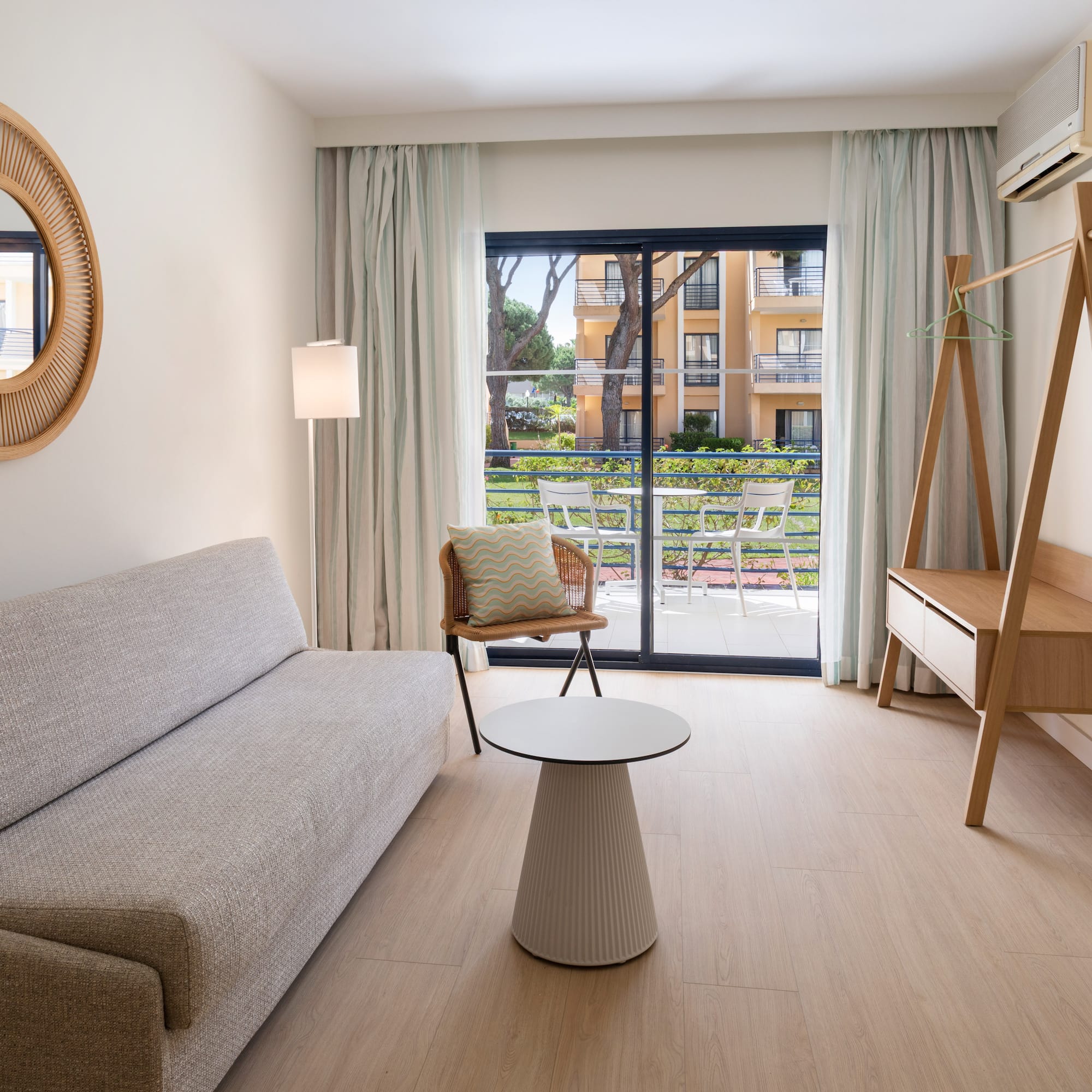 a room with a couch and a table