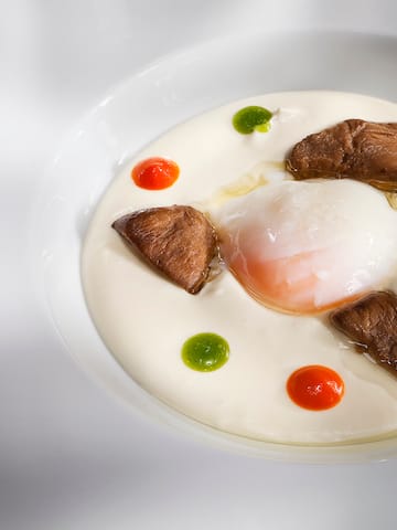a white plate with food on it