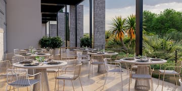 a restaurant with tables and chairs