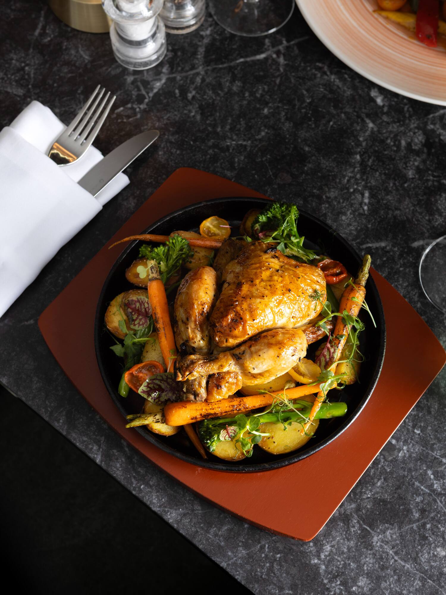 a plate of food on a table