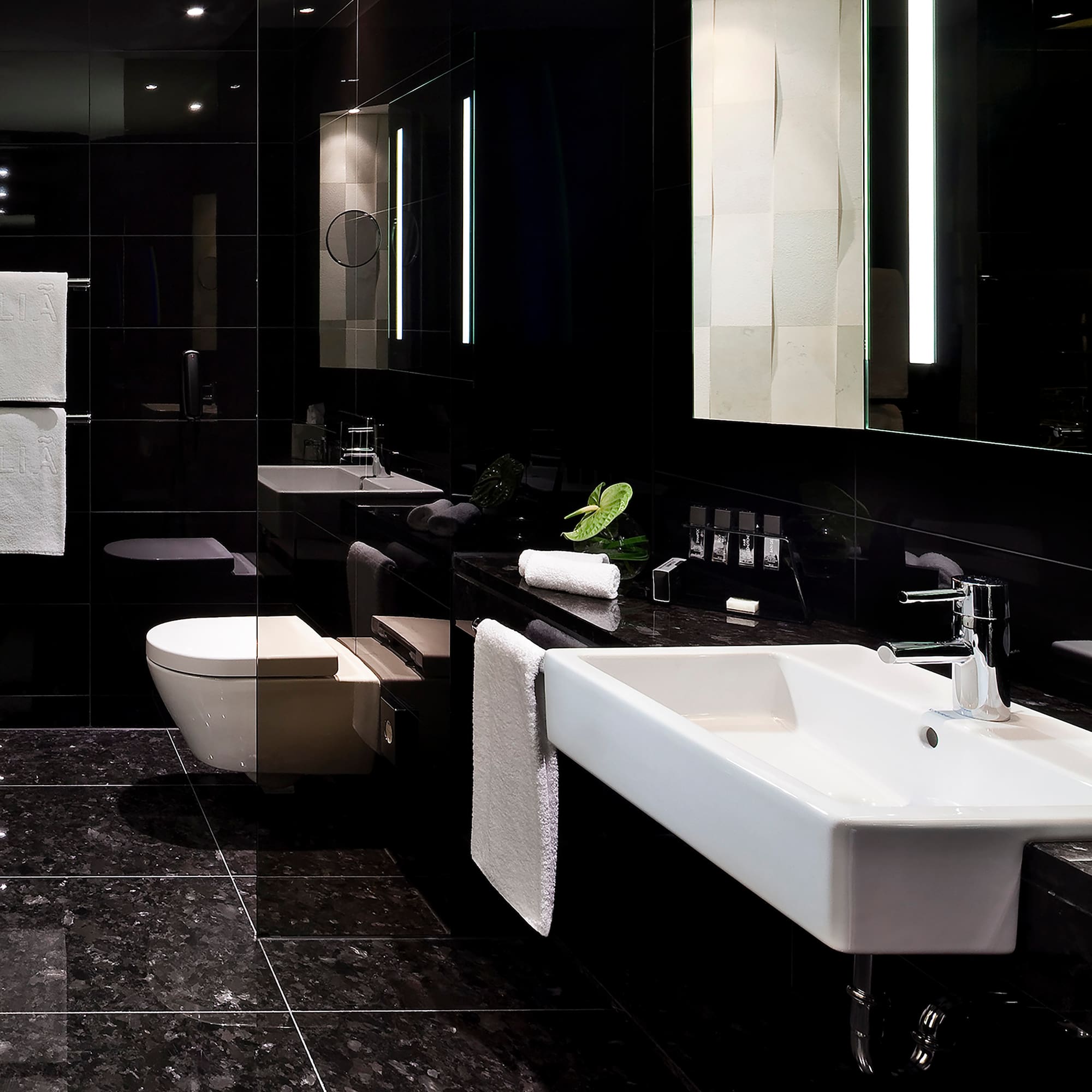 a bathroom with a sink and mirror