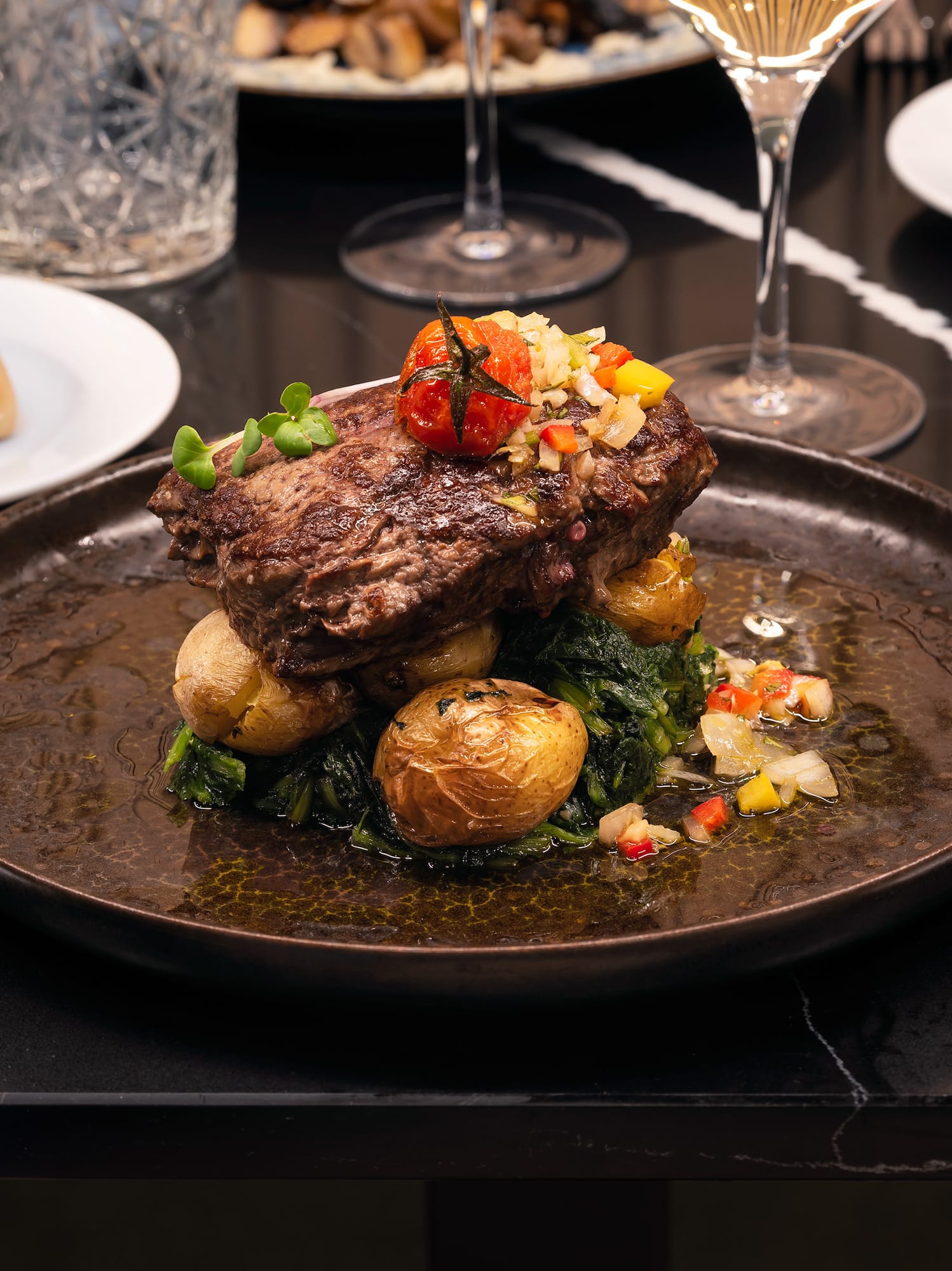 a plate of food on a table