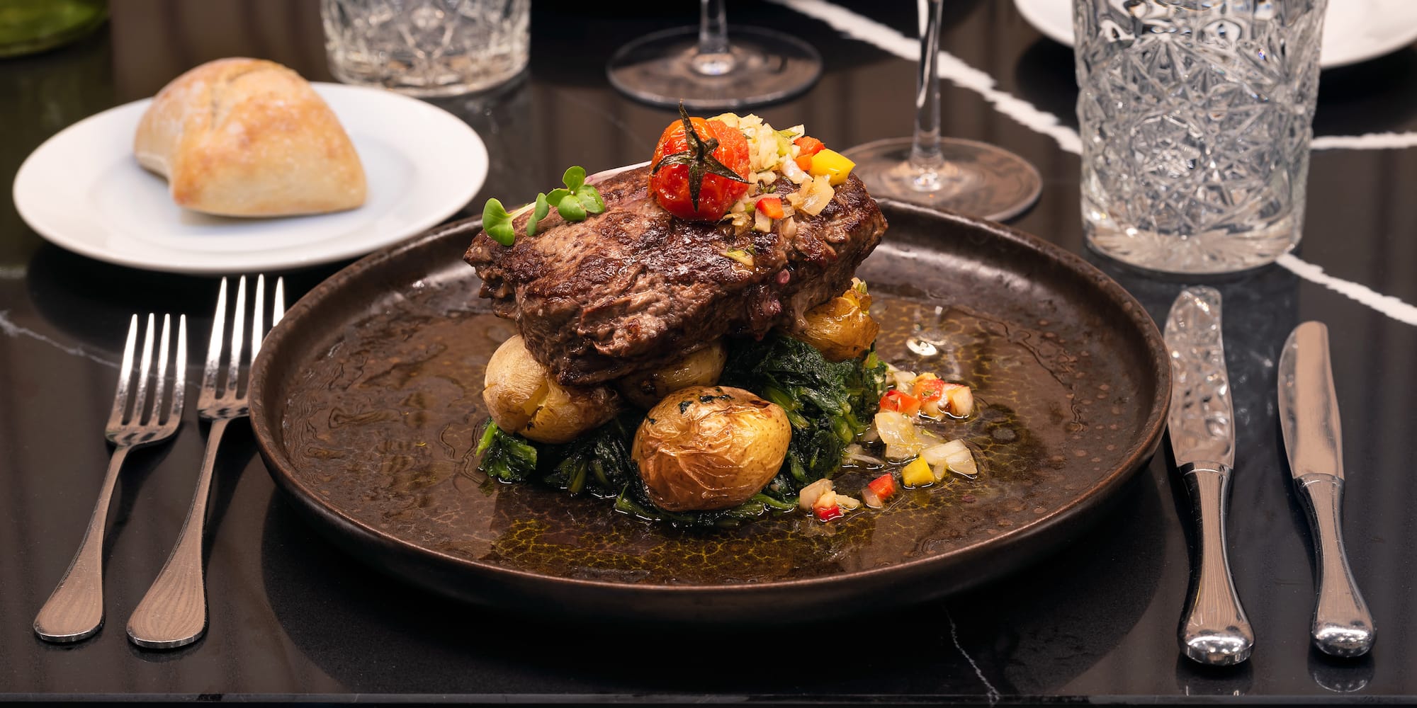 a plate of food on a table