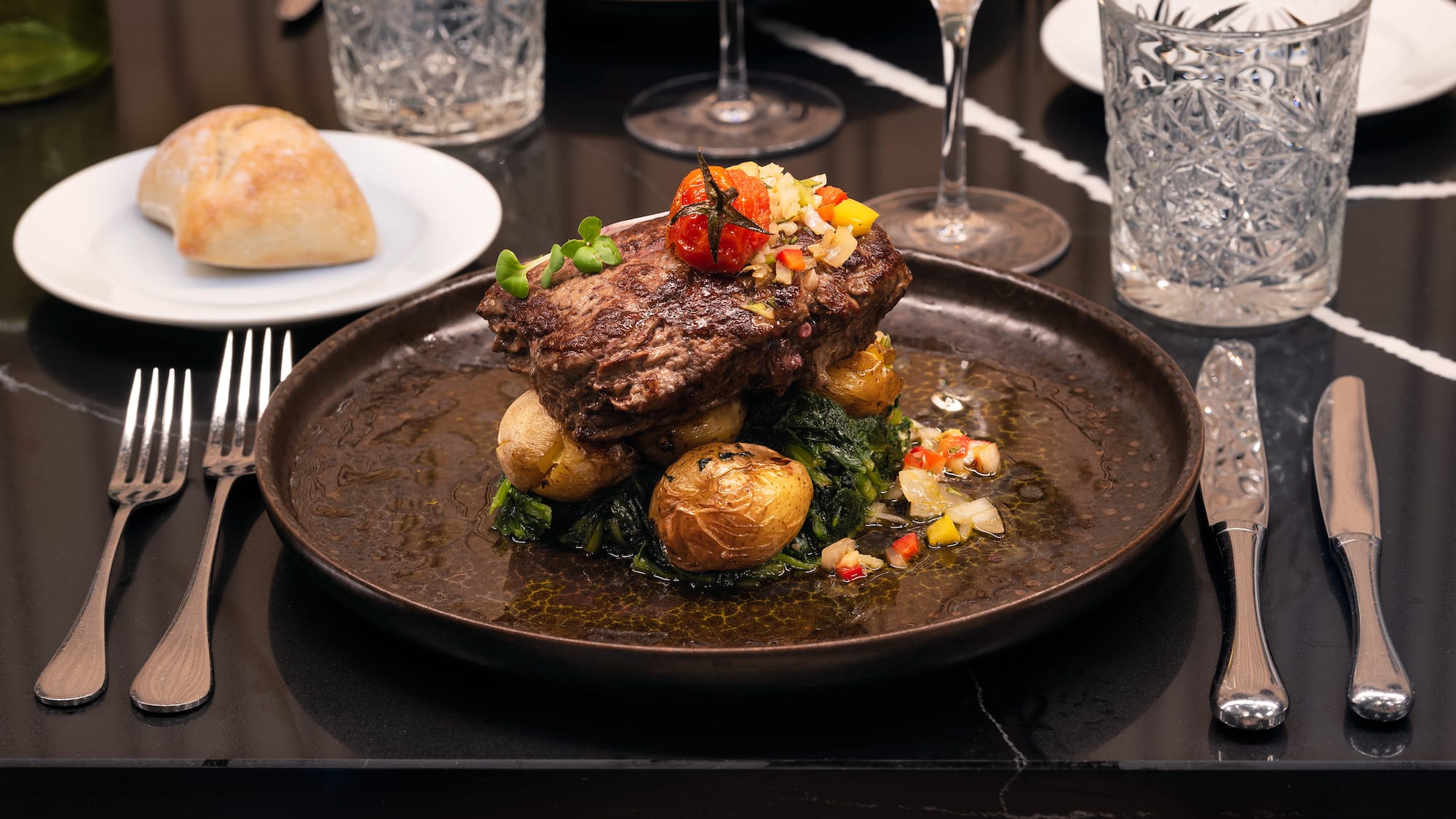 a plate of food on a table