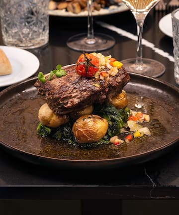 a plate of food on a table