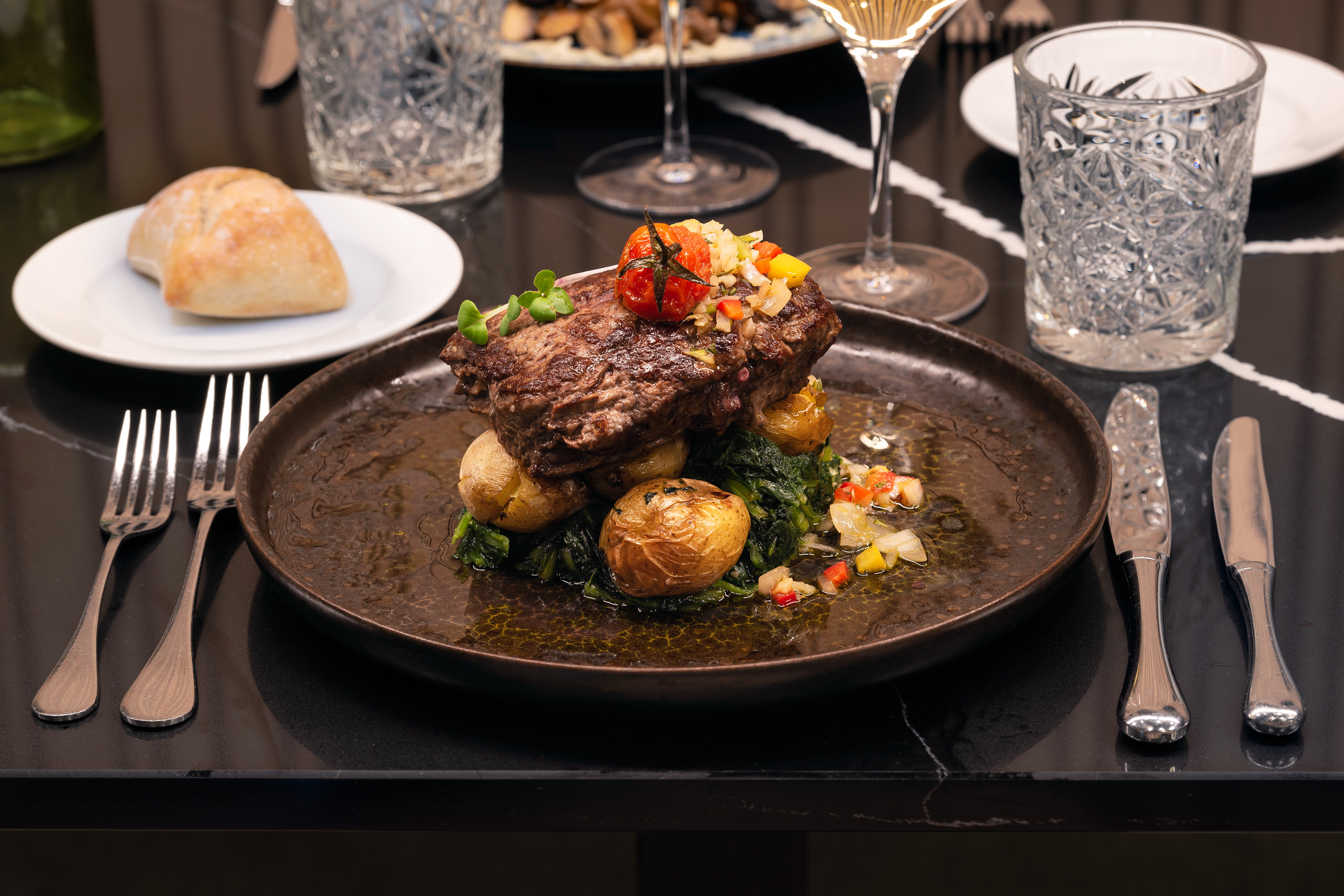 a plate of food on a table