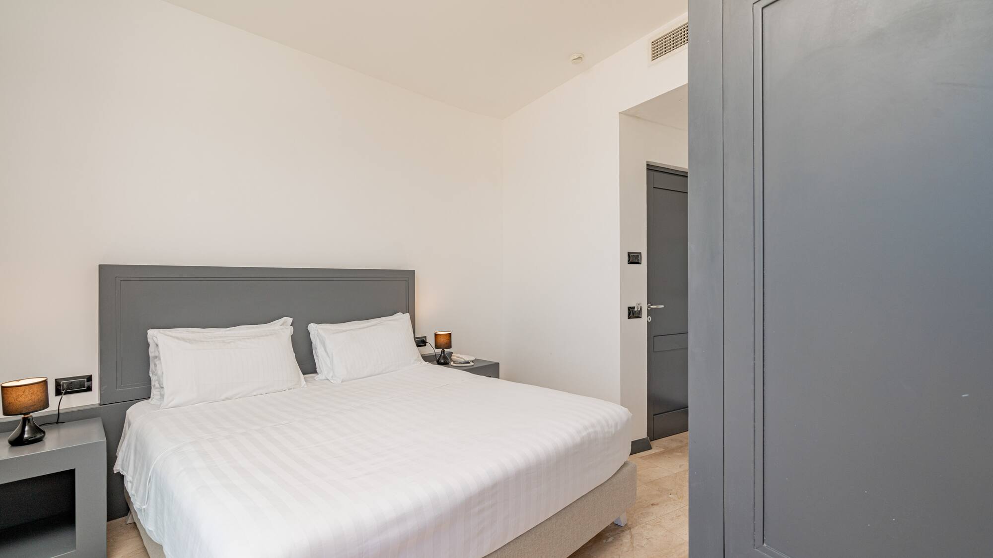 a bed in a room