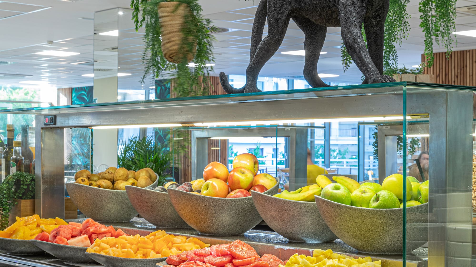 a display of fruit and vegetables