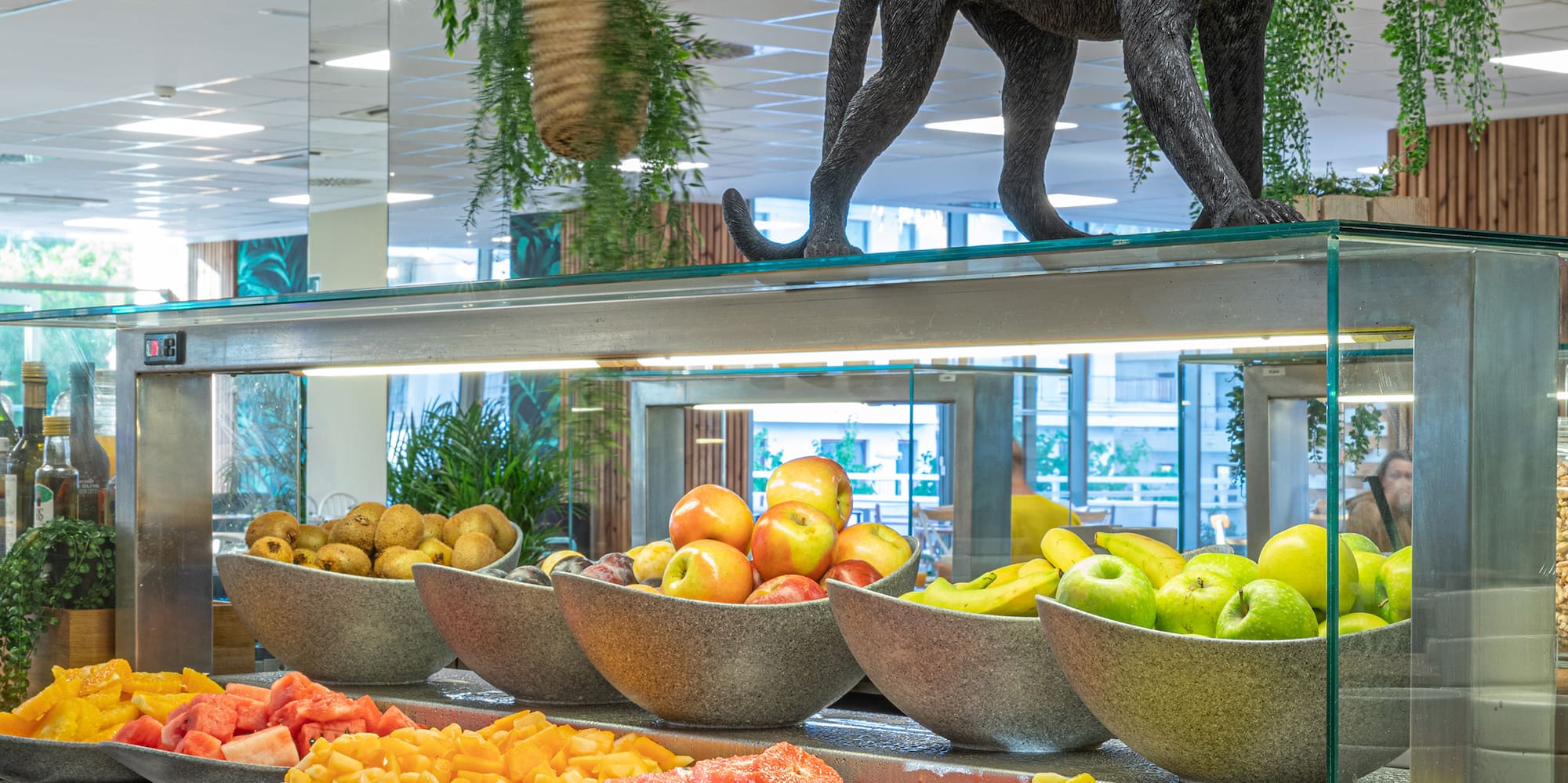a display of fruit and vegetables
