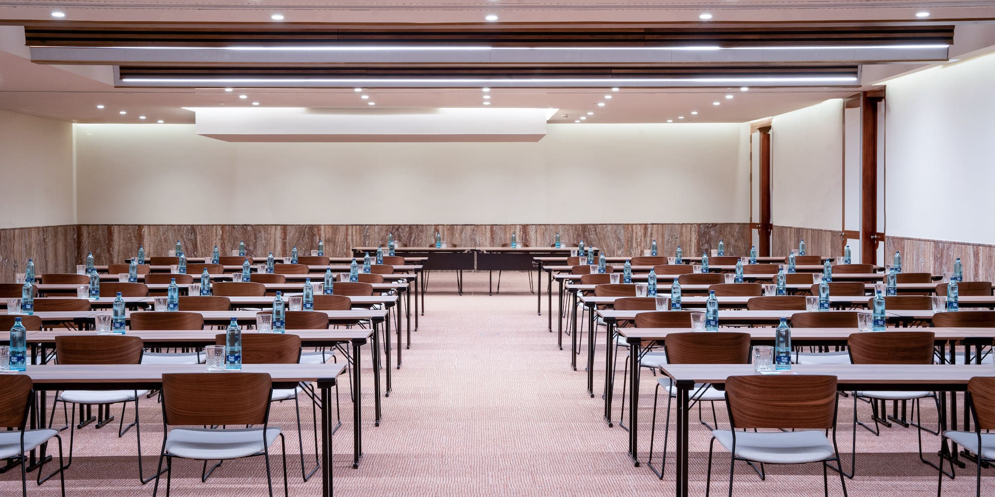 a room with tables and chairs