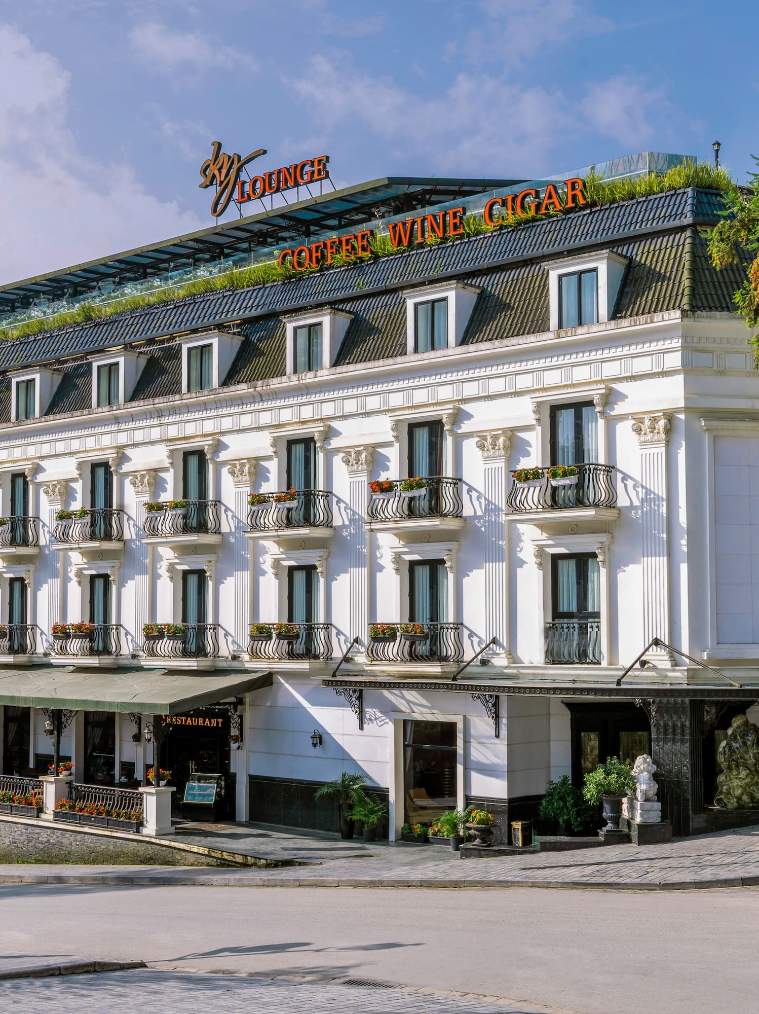 a building with a green roof