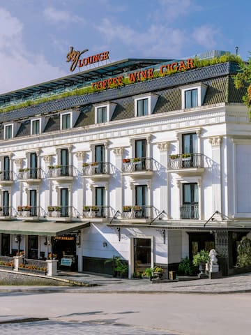 a building with a green roof