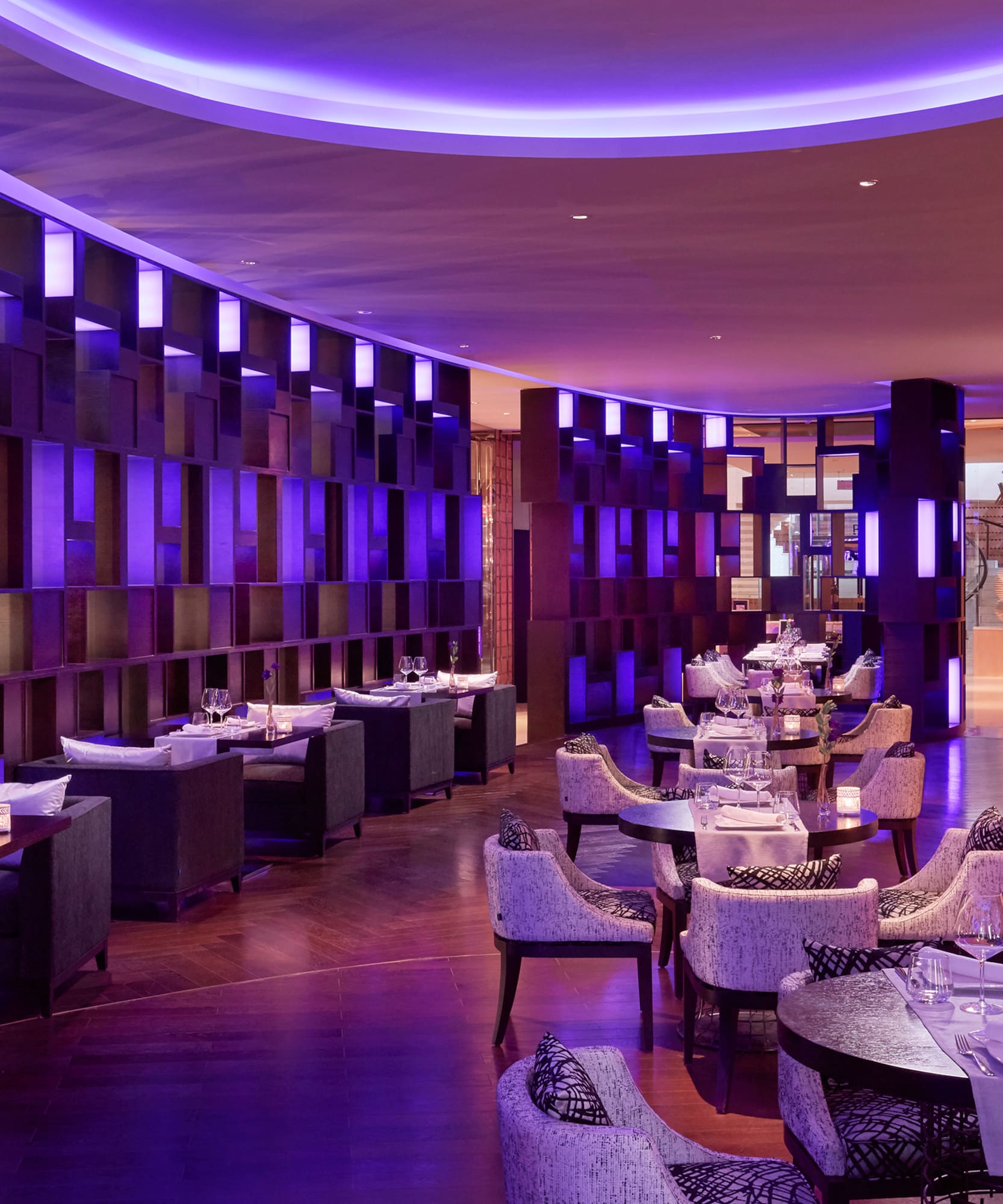 a room with tables and chairs