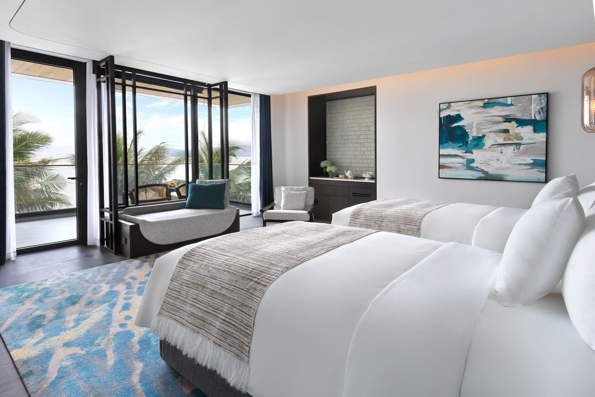 a room with a bed and a couch