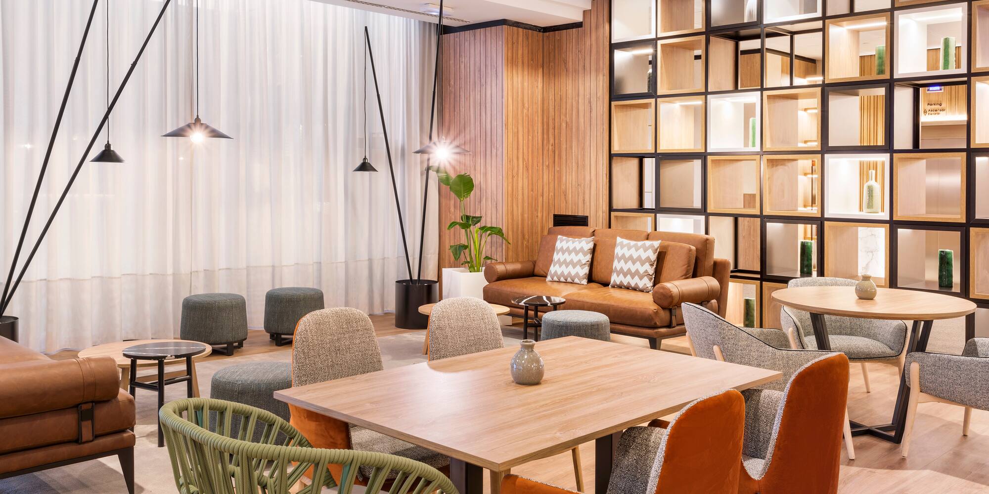 a room with a table and chairs