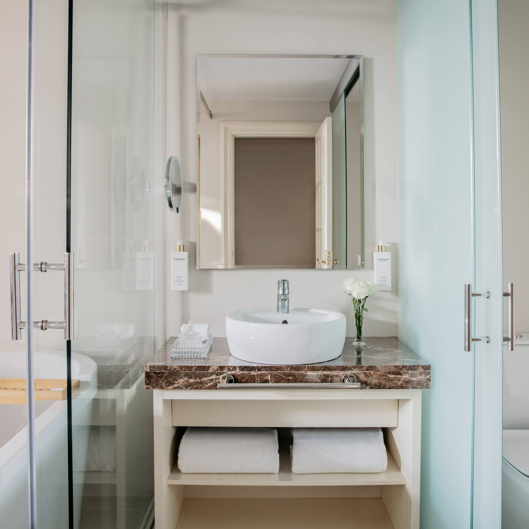 a bathroom with a sink and a bathtub