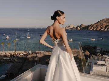 a woman in a white dress