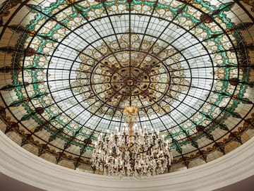 a chandelier in a ceiling