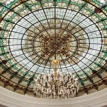 a chandelier in a ceiling