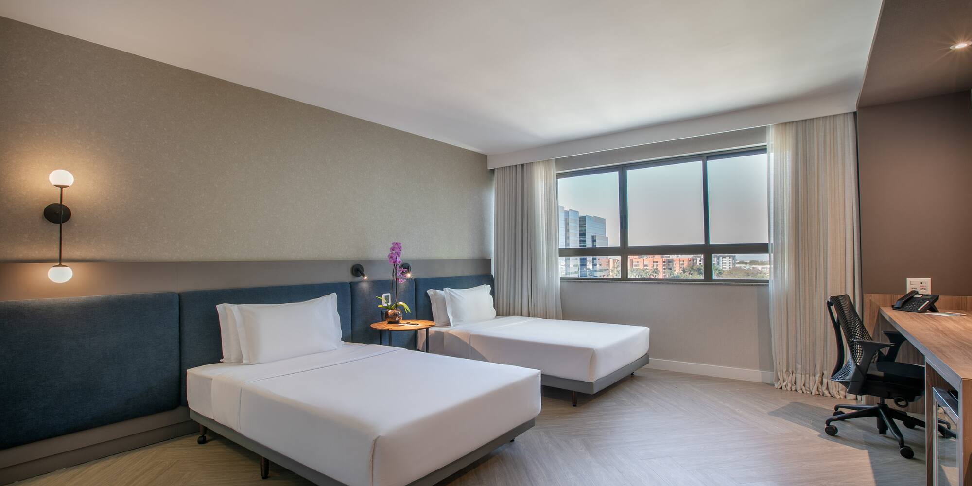 a room with two beds