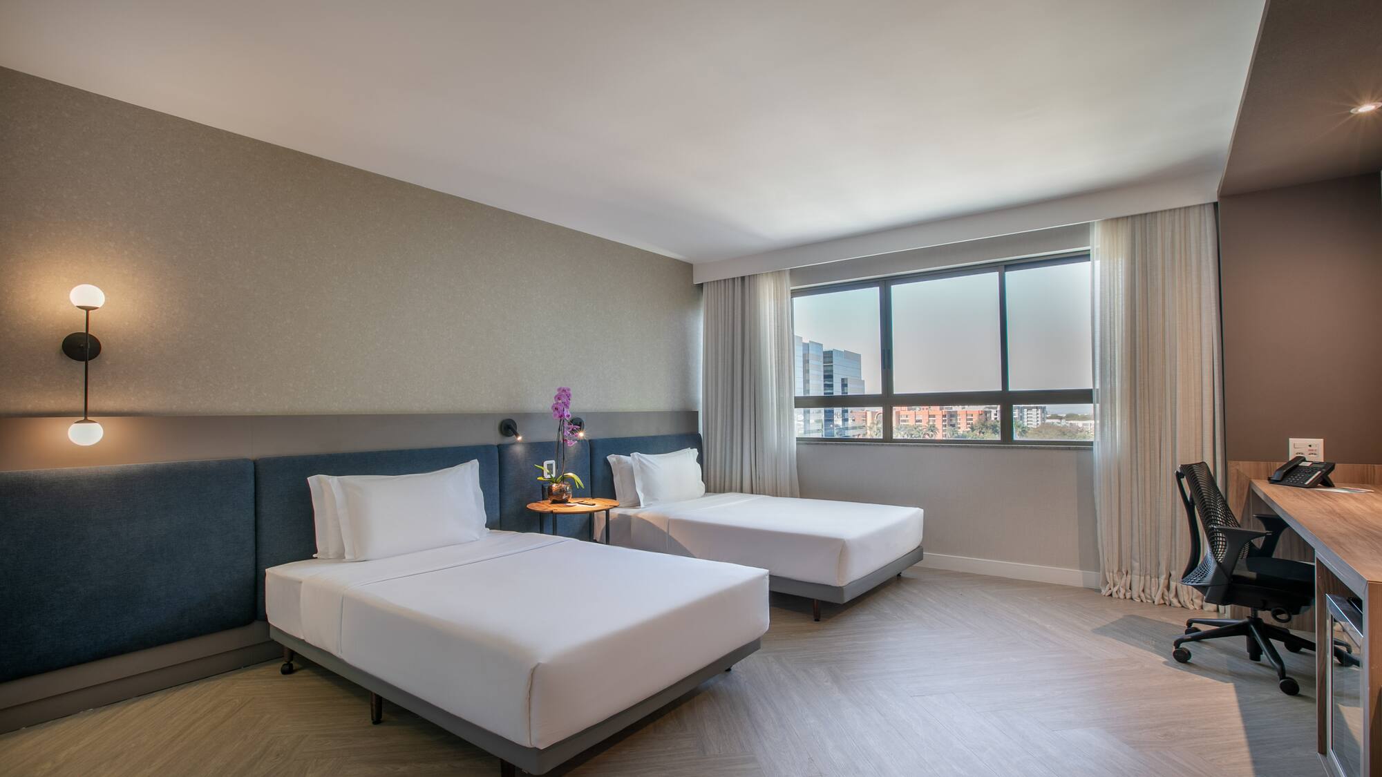 a room with two beds