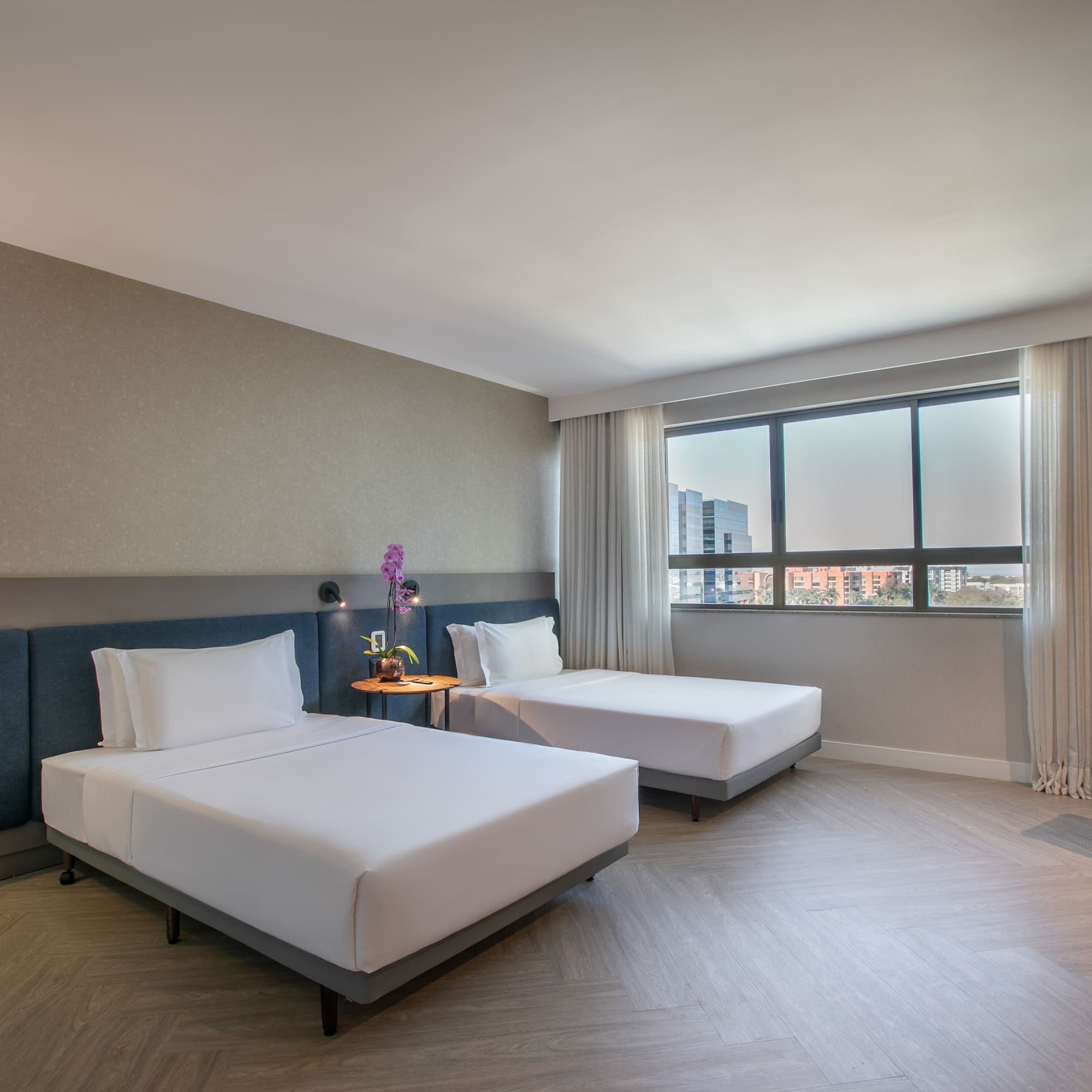 a room with two beds