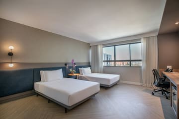 a room with two beds