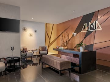 a room with a table and chairs