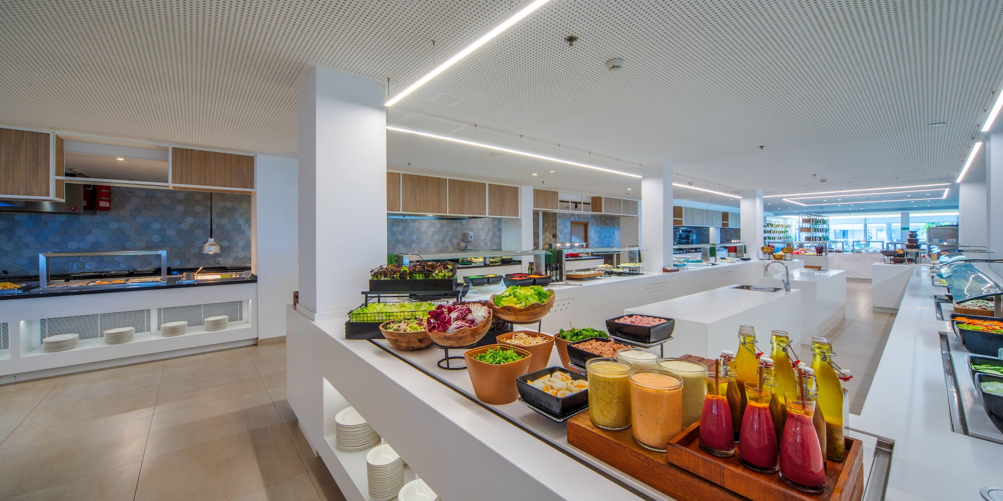 a food buffet in a restaurant