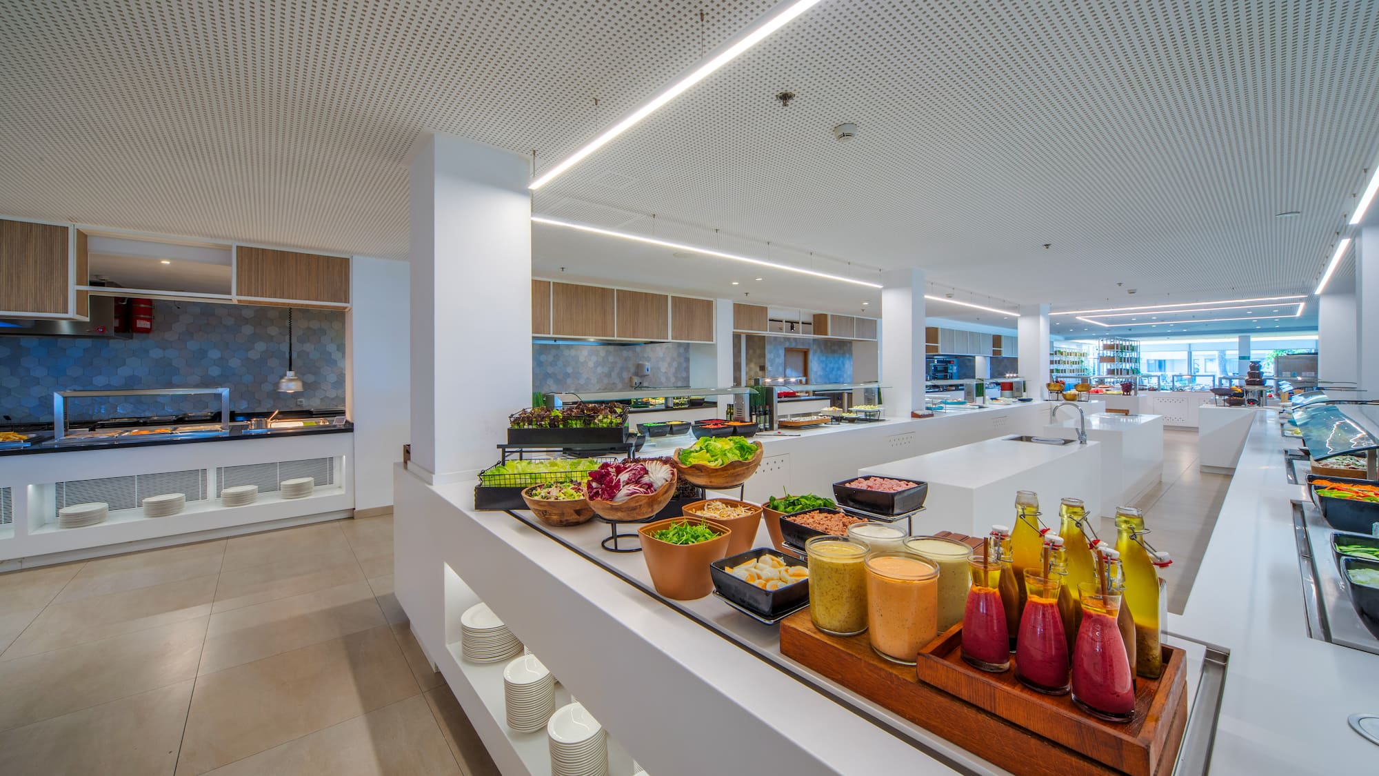 a food buffet in a restaurant