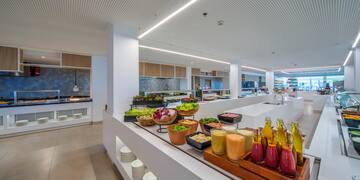 a food buffet in a restaurant