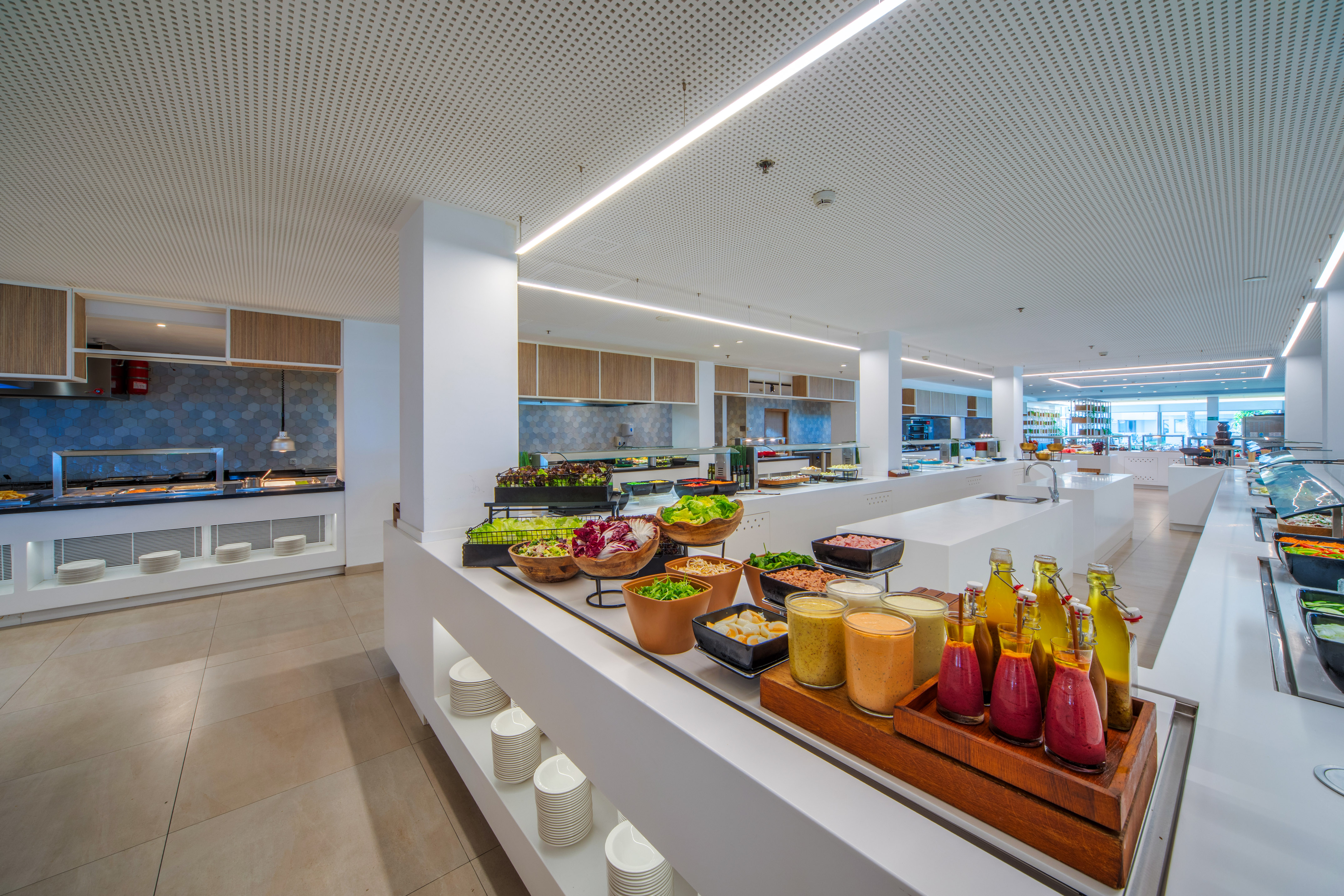 a food buffet in a restaurant