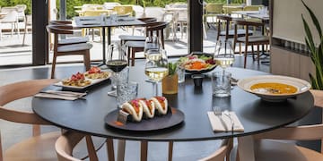 a table with food on it