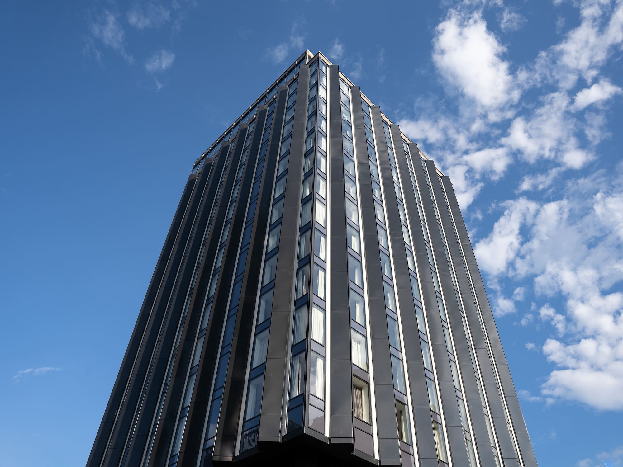 a tall building with many windows