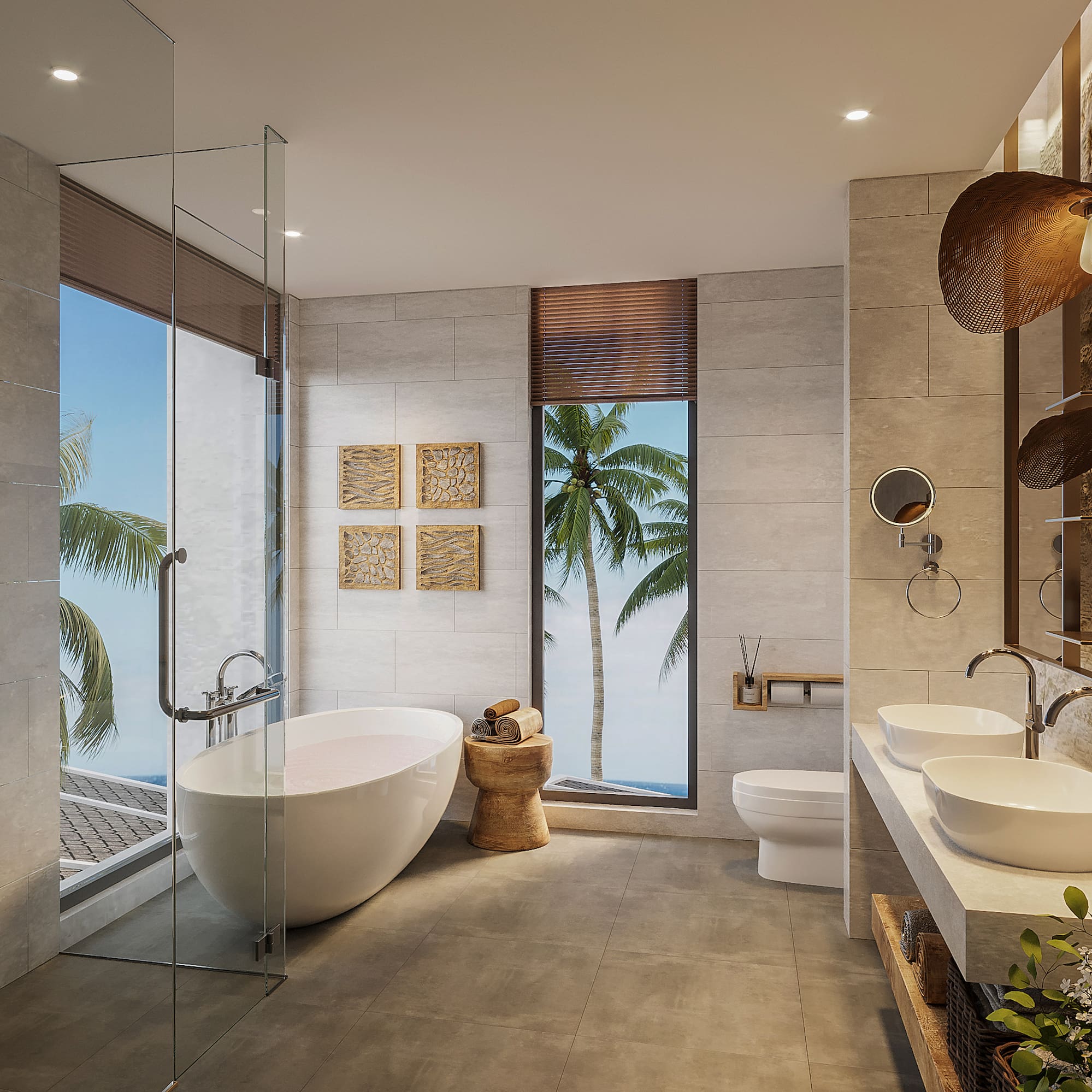 a bathroom with a tub and sink