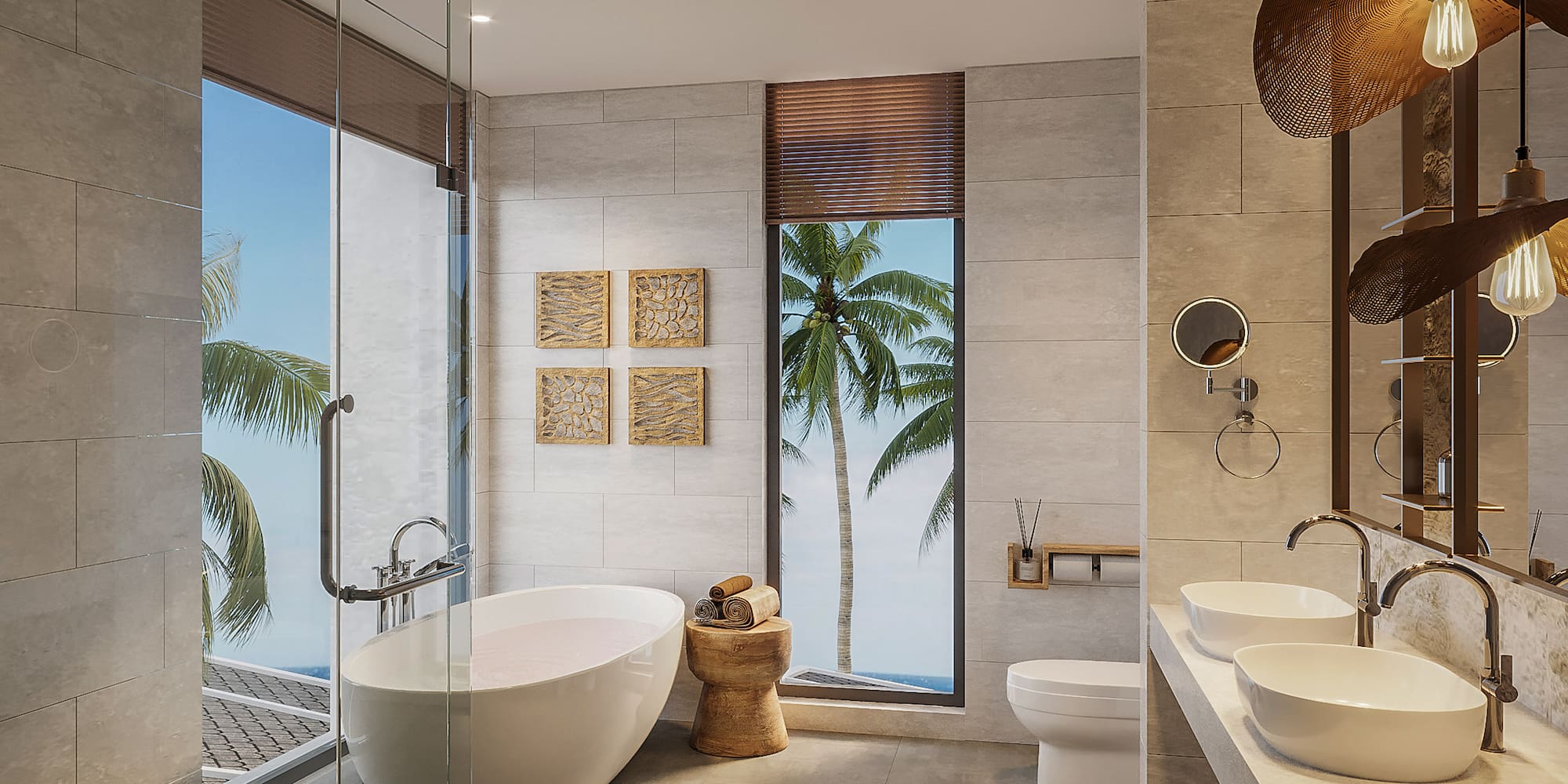 a bathroom with a tub and sink