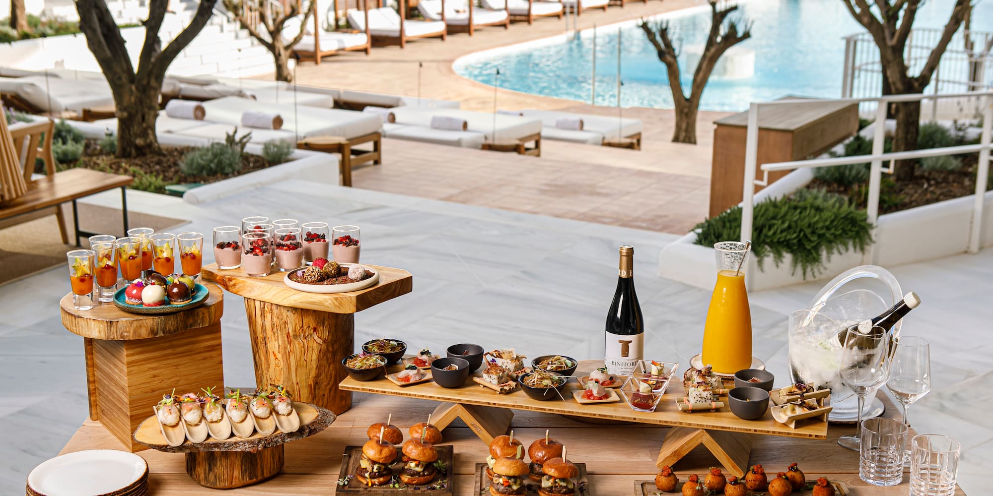 a table with food on it