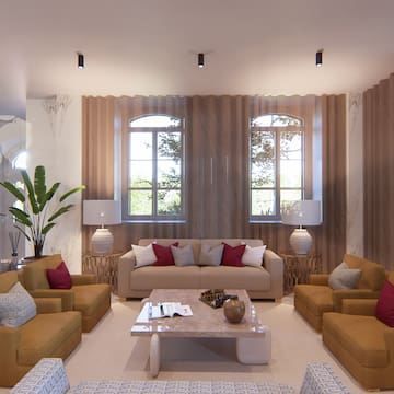 a living room with couches and a coffee table