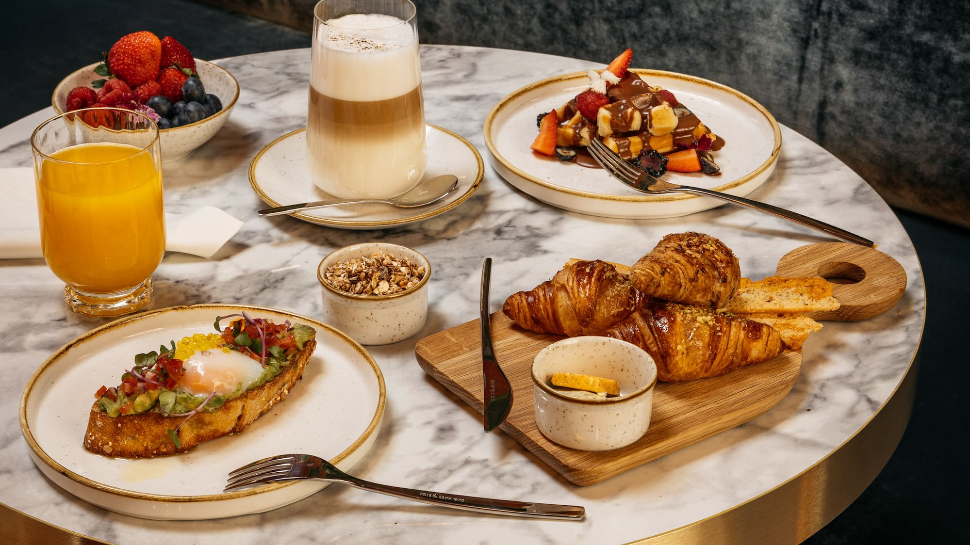 a table with food on it