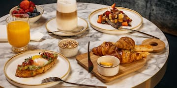 a table with food on it