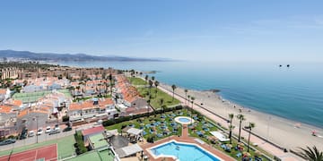 a swimming pool and a beach