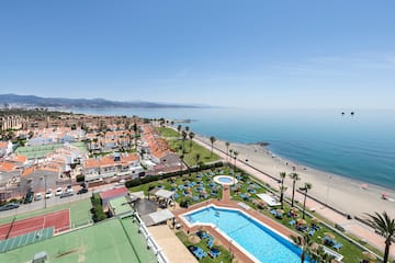 a swimming pool and a beach