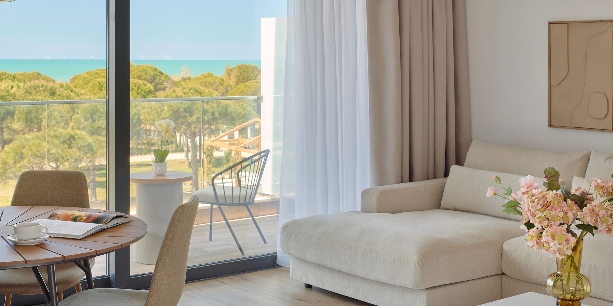 a living room with a couch and a table