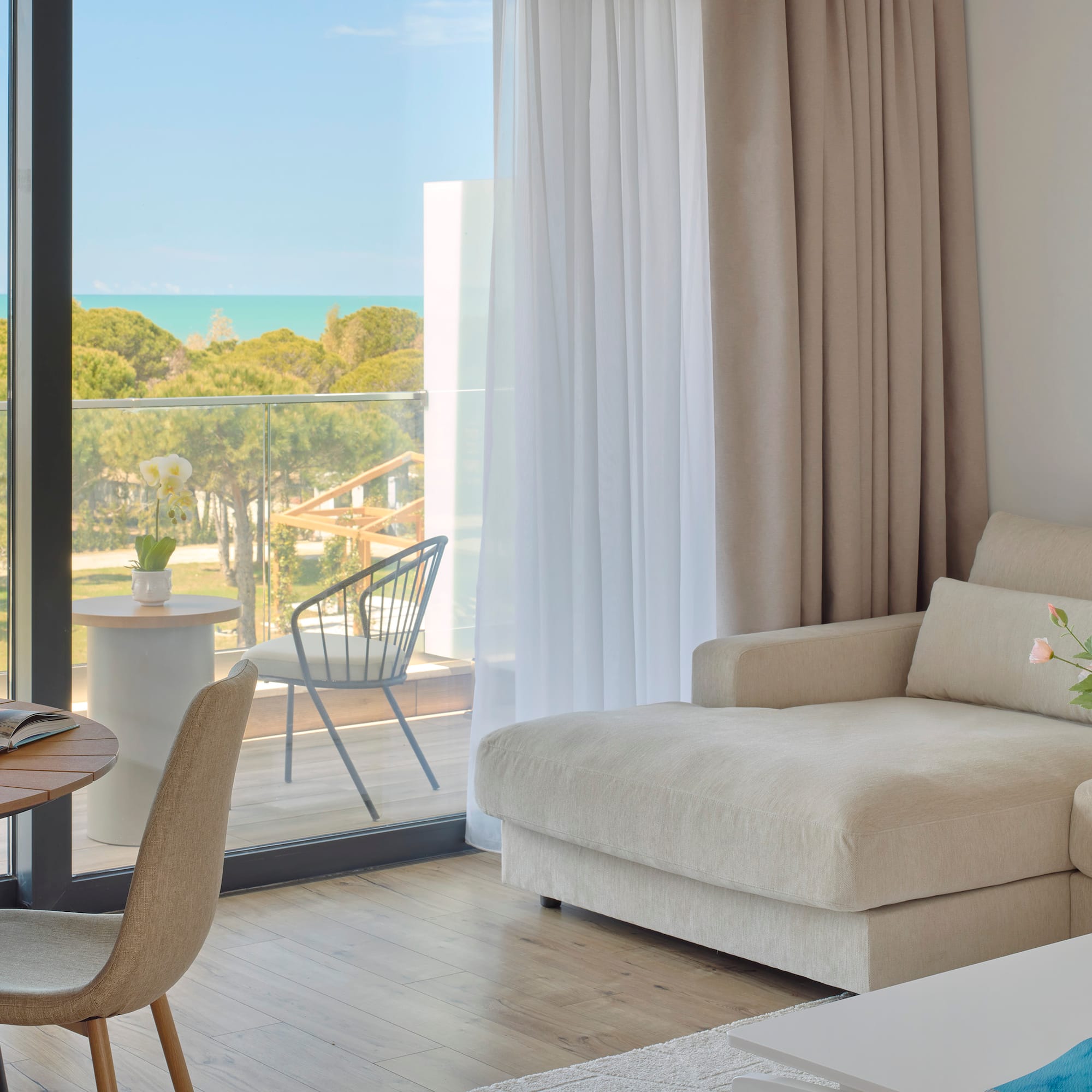 a living room with a couch and a table